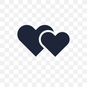 心透明图标.心形符号设计从婚礼和爱情收藏.