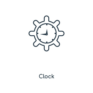 时尚设计风格的时钟图标。在白色背景上隔离的时钟图标。时钟矢量图标简单和现代平面符号为网站, 移动, 标志, 应用程序, ui。时