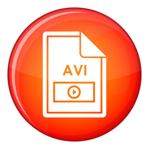 文件 Avi 图标，平面样式