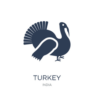 土耳其图标。时尚的平面向量土耳其图标在白色背景从印度汇集, 向量例证可用于网络和移动, eps10
