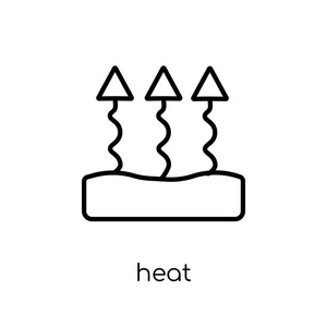 热图标。时尚现代平线性向量热图标在白色背景从稀薄的线冬天汇集, 概述向量例证