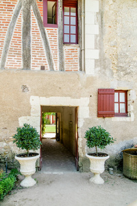 法国卢瓦尔河谷地区切农索城堡的陈农索城堡的老式农村农场的住宅外立面
