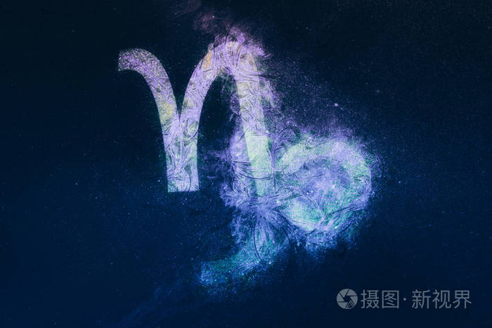 摩羯座星座夜空背景