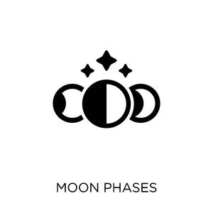 月相图标。天文收藏中的月相符号设计