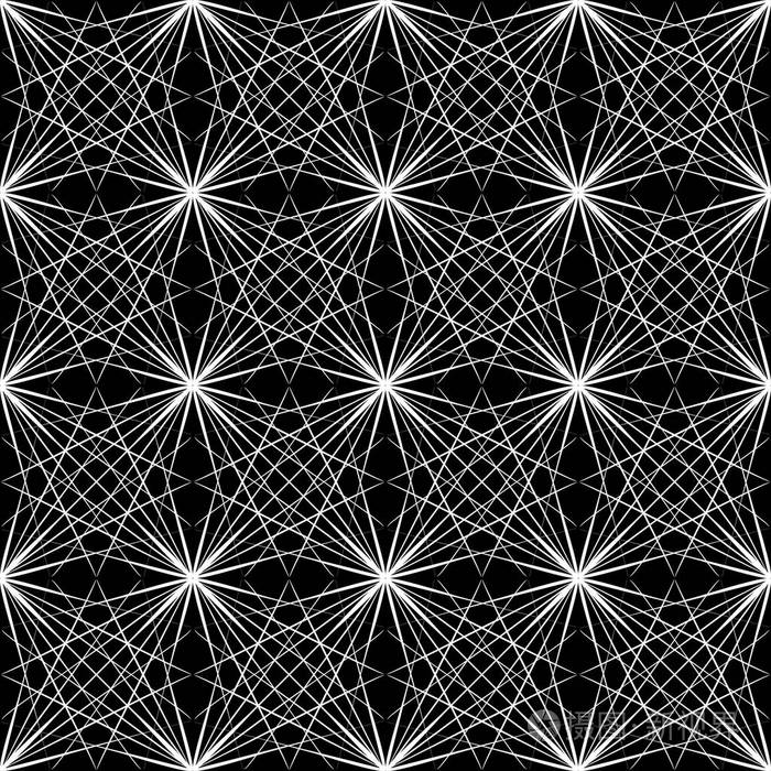 黑线在黑色背景上的白色条纹具有灰色曲线形状的图案白色背景上的黑色