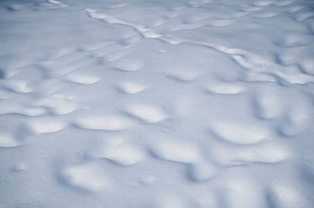 高角度视图雪背景。雪白的纹理。雪纹理的背景