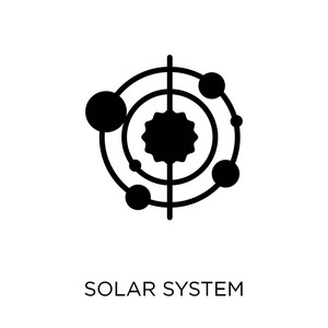 太阳系图标。来自天文学收藏的太阳系符号设计