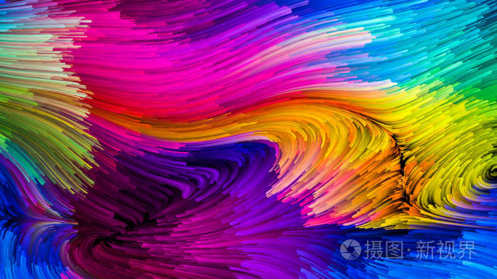 运动系列中的颜色以设计创意和想象力为主题的流动涂料图案的构图用作