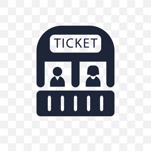 票房透明图标。票房符号设计从影院收藏。简单的元素向量例证在透明背景
