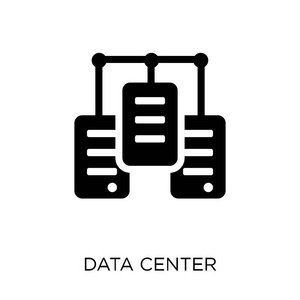 数据中心图标.网络集合中的数据中心符号设计.