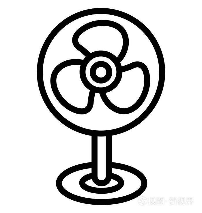 充电风扇, 电风扇隔离矢量图标, 可以很容易地编辑在任何大小或修改