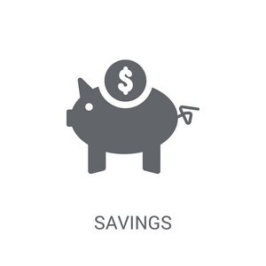 储蓄图标。时尚储蓄标志概念在白色背景从保险汇集。适用于 web 应用移动应用和打印媒体