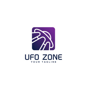 Ufo 区广场标志设计模板。向量例证