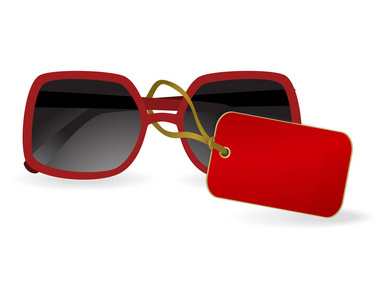 孙眼镜带有一个红色的标签。eps10