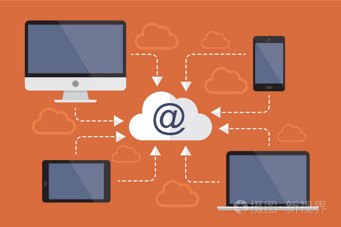 关于互联网上传的载体插图