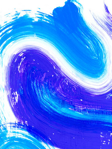 蓝色和紫色的创造性抽象手绘背景, 画笔纹理, 在画布上的丙烯酸绘画片段。现代艺术。当代艺术