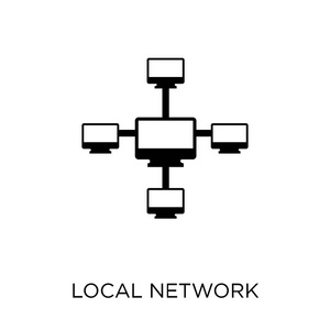 本地网络图标。网络集合中的本地网络符号设计。简单的元素向量例证在白色背景