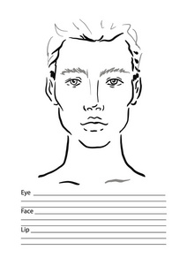 人脸图表化妆师空白.模板插图照片