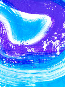 蓝色和紫色的创造性抽象手绘背景, 画笔纹理, 在画布上的丙烯酸绘画片段。现代艺术。当代艺术