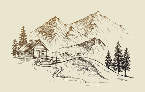 针管笔风景作品图片-针管笔风景作品素材-针管笔风景作品插画-摄图新