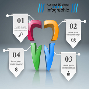 业务信息图表。牙齿图标