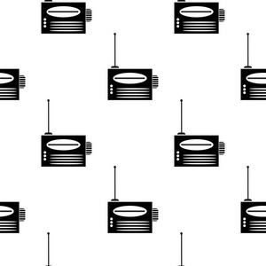 复古旧收音机图标无缝模式