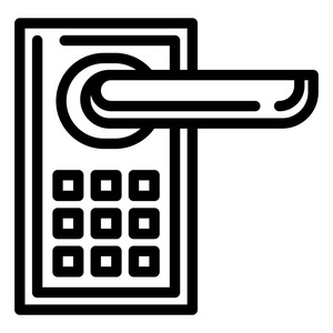 智能门锁图标, 轮廓样式照片
