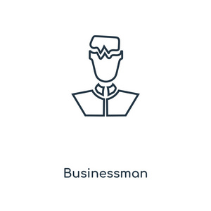 商人图标在时尚的设计风格。商人图标隔离在白色背景。商人向量图标简单和现代平面符号为网站, 移动, 标志, 应用程序, ui。商人
