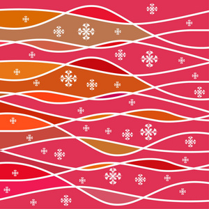 新年矢量贺卡, 节日背景与雪花。圣诞节, 抽象的背景