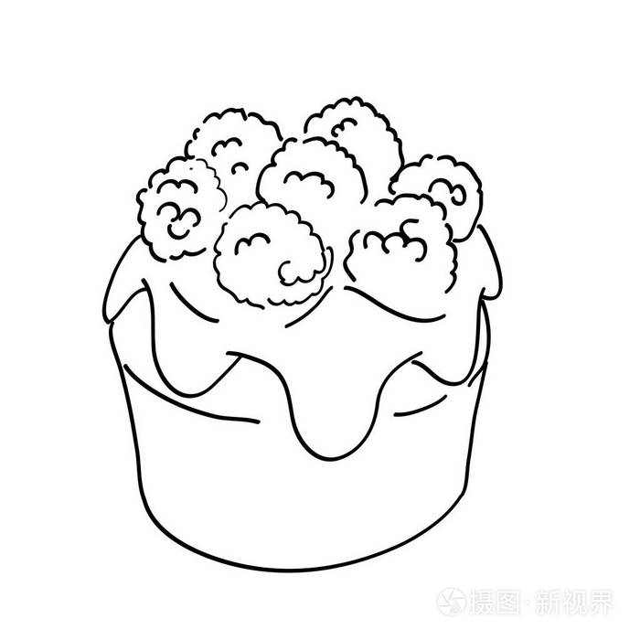 在大纲样式的美味甜点插画-正版商用图片0tlzz1-摄图新视界