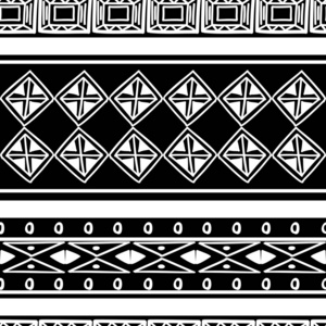 部落图案纹理用手绘非洲, 阿兹特克, 玛雅创意绘画矢量说明。黑色和白色条纹图案民族单色风格