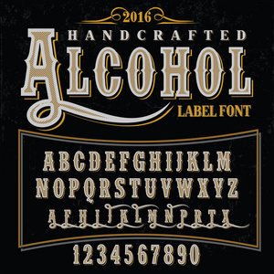 手工制作酒精饮料的字体