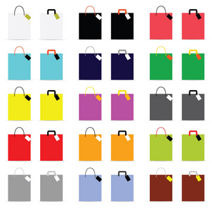 纸塑复合袋设置在多彩设计插图
