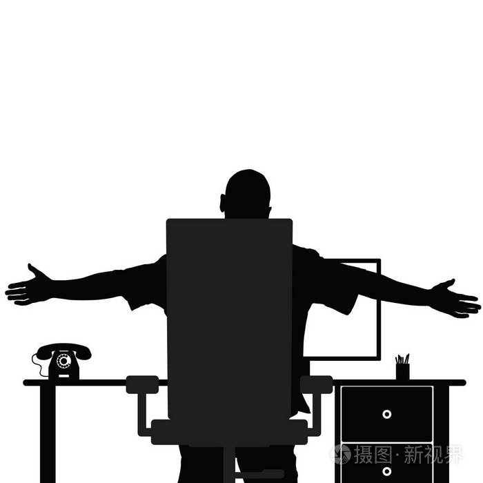 在办公室黑色图人剪影