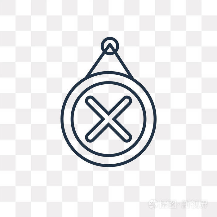 封闭矢量轮廓图标隔离在透明背景下, 高品质的线性闭式透明度概念可以