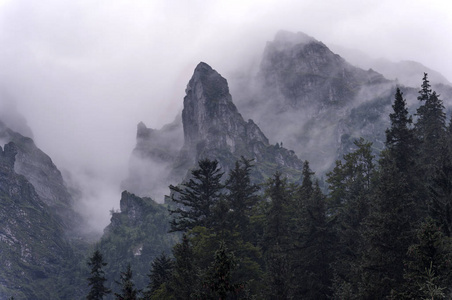 迷雾山脉。Tatra 山脉西部。波兰