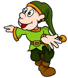 绿色小矮人走照片