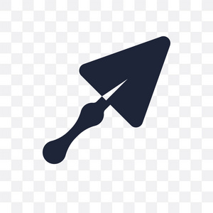 trowel 透明图标。从建筑收藏的 trowel 符号设计。简单的元素向量例证在透明背景