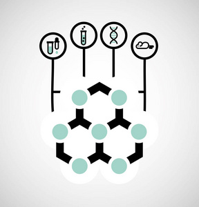 科学实验室扁线图标