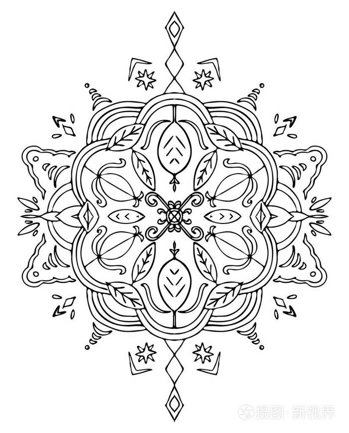 着色叶曼陀罗矢量