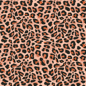 动物皮肤无缝图案向量与捷豹或豹纹纹理背景.
