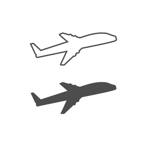 飞机图标, 飞机标志。向量例证, 平面设计