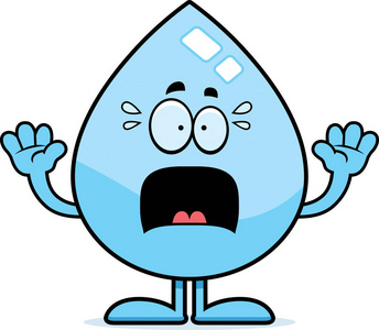 害怕的卡通水滴生气的卡通水滴可爱卡通水滴人物无缝模式上白色背景