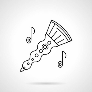 木管乐器角平线矢量图标照片