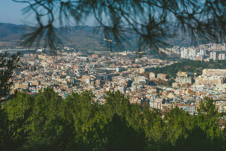巴塞罗那，西班牙的全景视图