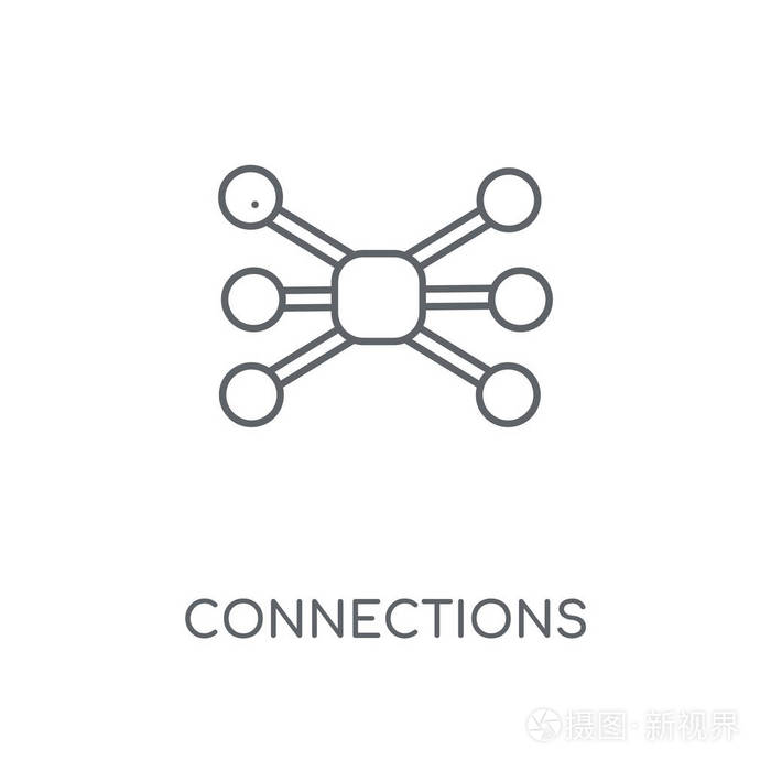 连接线性图标。连接概念笔画符号设计。薄的图形元素向量例证, 在白色背景上的轮廓样式, eps 10插画-正版商用图片0tmyxt-摄图新视界