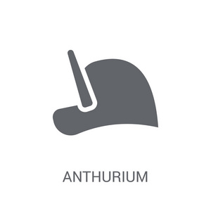 安瑟利姆图标。时尚的 anthurium 标志概念上的白色背景从自然收藏。适用于 web 应用移动应用和打印媒体