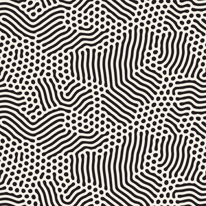有机的不规则圆形的线条.矢量无缝黑色和白色花纹照片