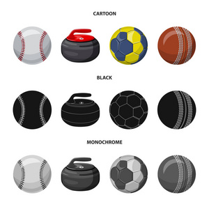 运动和球标识的孤立对象。网络运动与体育股票符号集