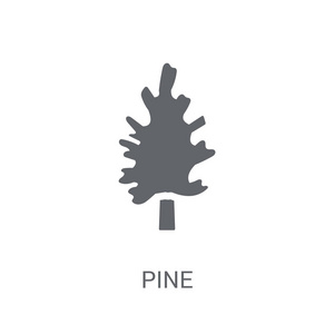 松树图标。时尚松线标志概念的白色背景从自然收藏。适用于 web 应用移动应用和打印媒体